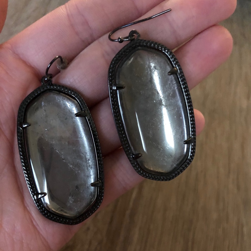 Large gun metal Kendra Scott earrings